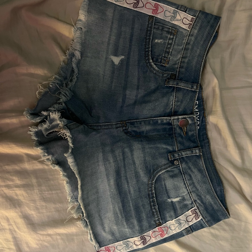 Mushroom design Jean shorts